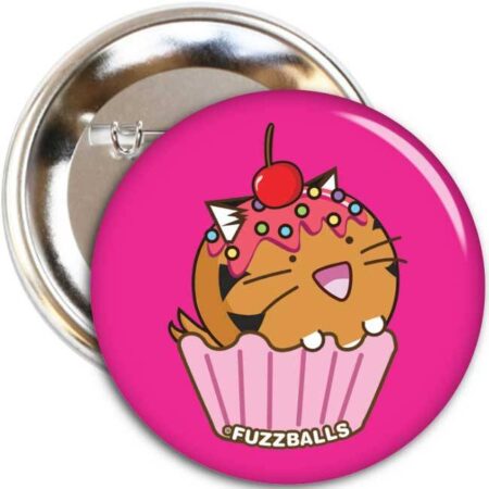 Button - Tiger cupcake | Fuzzballs