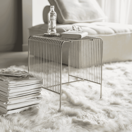 By-Boo Bijzettafel WireWorks 37 x 35cm - Silver - Vierkant | By-Boo
