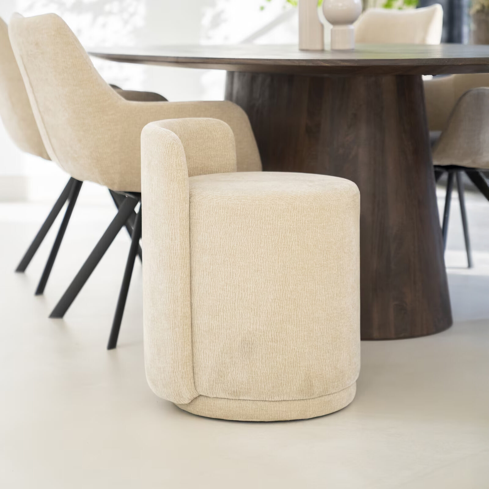 By-Boo Eetkamerstoel Marque - Taupe | By-Boo