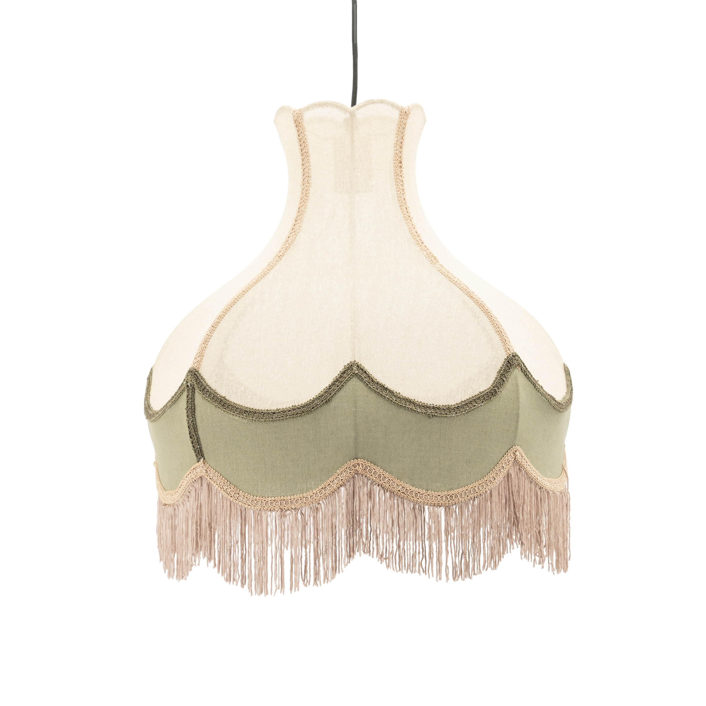 By-Boo Hanglamp Fringaloo Katoen en jute - Groen | By-Boo