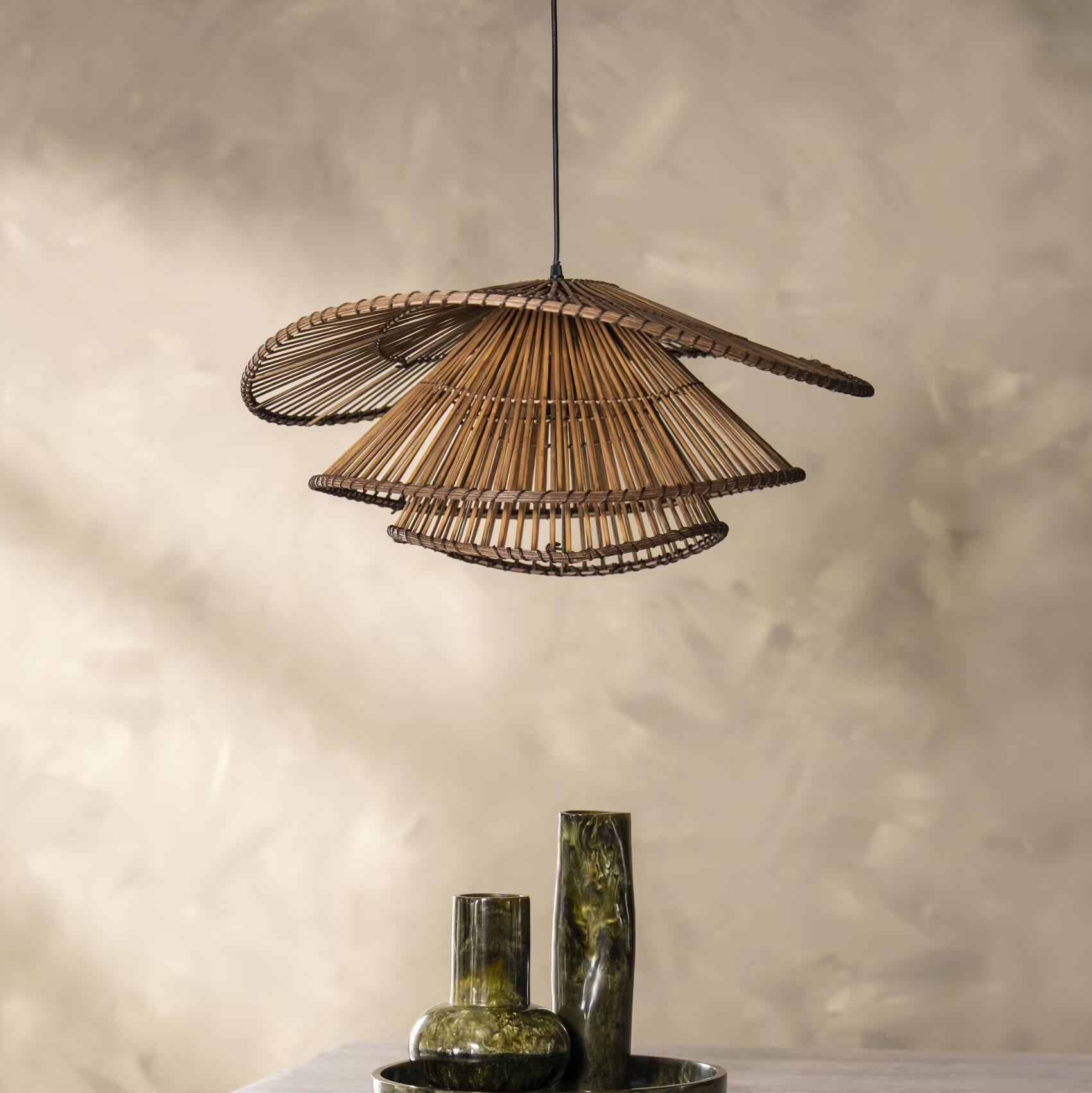 By-Boo Hanglamp Yarin Rattan en bamboe