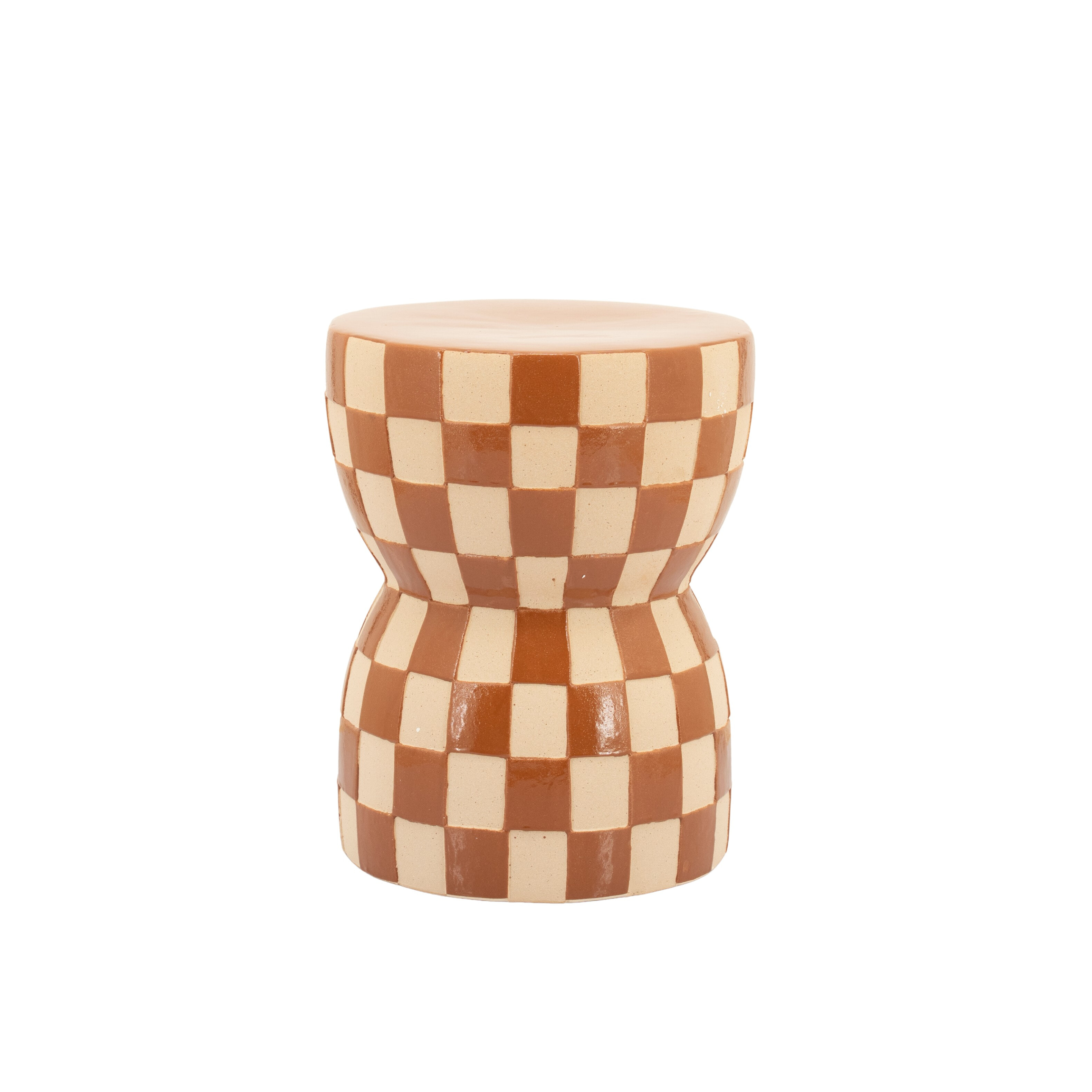 By-Boo Ronde Bijzettafel Blocsy 33cm - Bruin | By-Boo