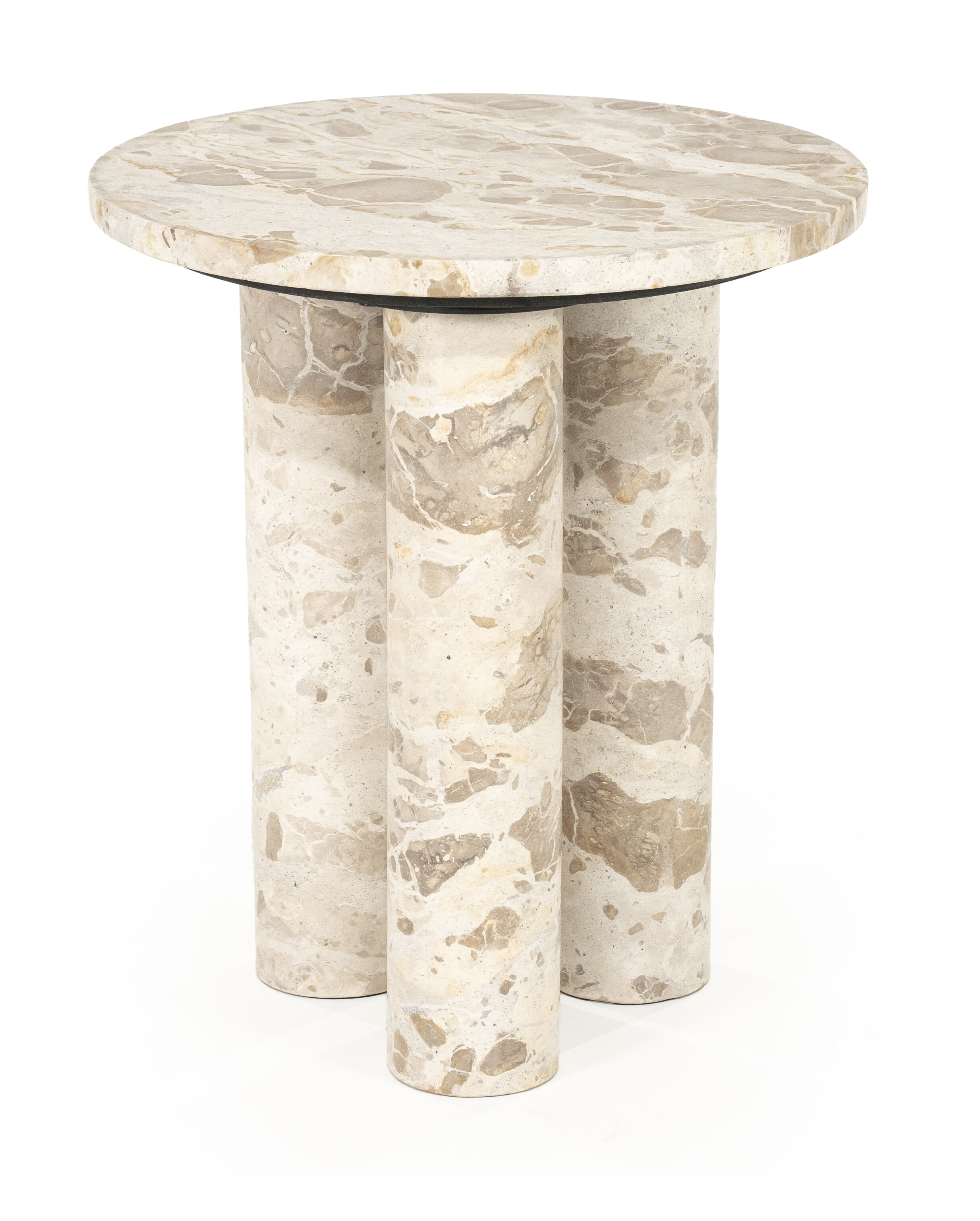 By-Boo Ronde Bijzettafel Marmo Marmer