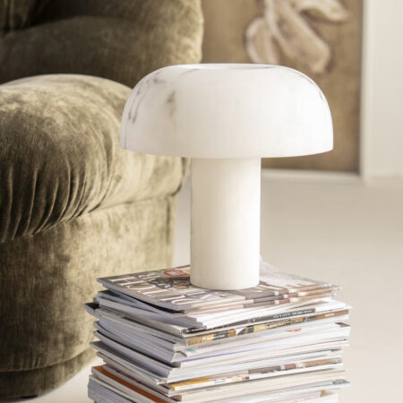 By-Boo Tafellamp GlowStone Resin - Wit | By-Boo