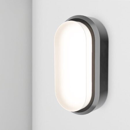 C-Series - LED Plafondlamp zwart ovaal - Wandlamp - Scheepslamp - IP54 - 18 Watt 1830lm - 4000K neutraal wit - voor binnen en buiten | HOFTRONIC
