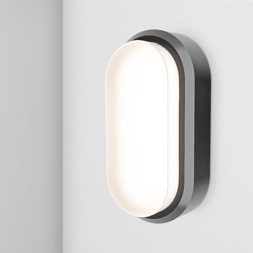C-Series - LED Plafondlamp zwart ovaal - Wandlamp - Scheepslamp - IP54 - 18 Watt 1830lm - 4000K neutraal wit - voor binnen en buiten | HOFTRONIC