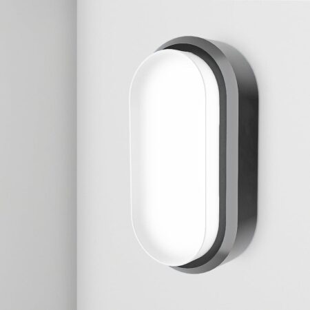 C-Series - LED Plafondlamp zwart ovaal - Wandlamp - Scheepslamp - IP54 - 18 Watt 1830lm - 6500K Daglicht wit - voor binnen en buiten | HOFTRONIC