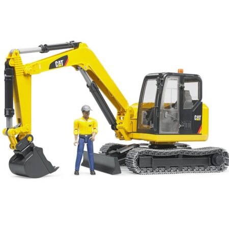 CAT mini graafmachine met werker van Bruder | Bruder