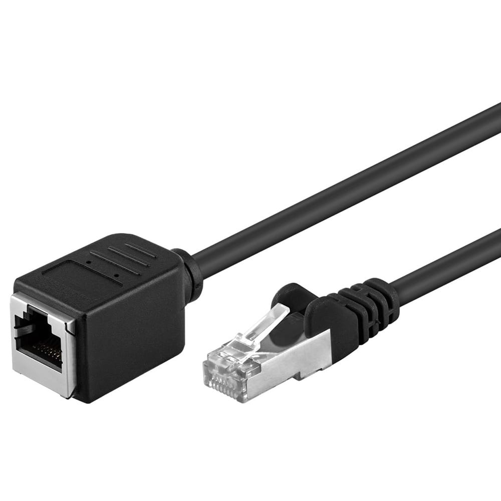 CAT5e-0100 UTP - F/UTP - 1m - RJ45 - UTP verlengkabel - Ethernet kabel - Internetkabel - Zwart | Goobay