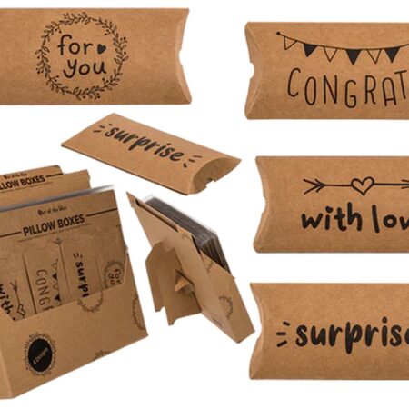 Cadeaubox kraft papier met tekst 14x6cm | OOTB