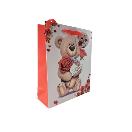 Cadeautasjes bloem beer 32x26x10 cm | Merkloos