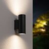 Cali LED Wandlamp - Dimbaar - 8 Watt 690 Lumen - 4000K Neutraal wit - IP65 Waterdicht voor Binnen en buiten - GU10 Vervangbare lichtbron - Up & Down Light - Zwart | HOFTRONIC
