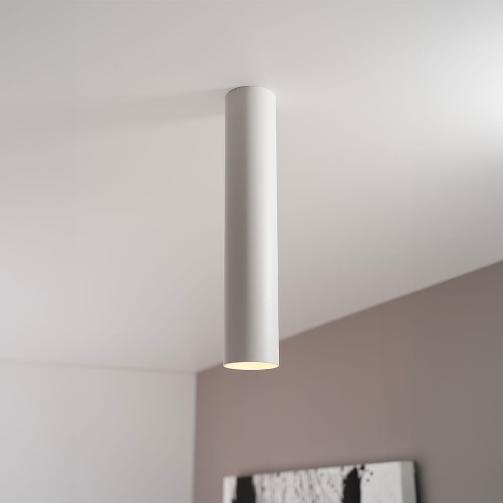 Canopus bianco l by LUSENZ - Cilindervormige opbouwspot in met mat witte coating | LUSENZ