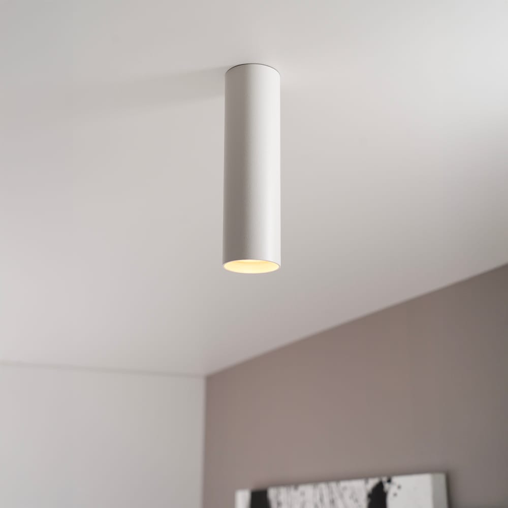 Canopus bianco m by LUSENZ - Cilindervormige opbouwspot in met mat witte coating | LUSENZ