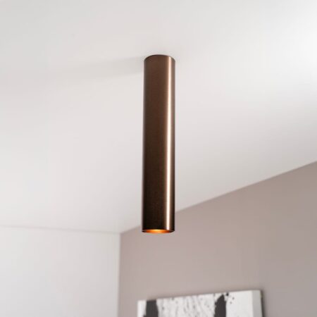 Canopus bronzo l by LUSENZ - Cilindervormige opbouwspot in met geborsteld bronzen coating | LUSENZ