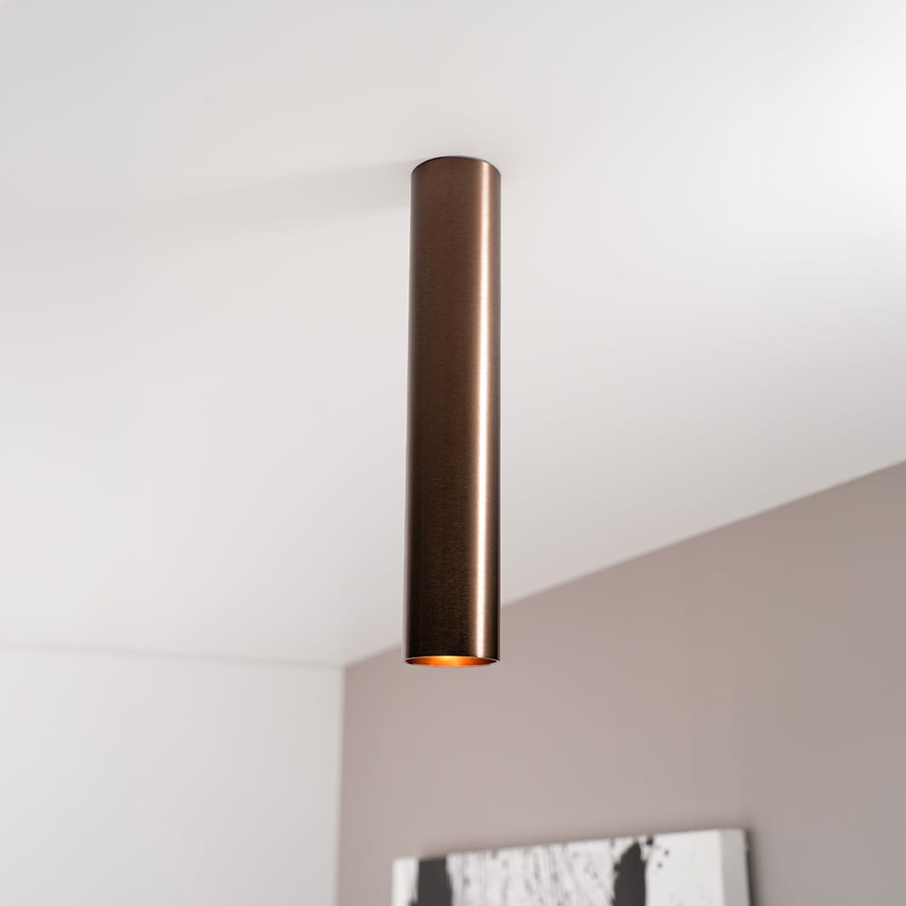 Canopus bronzo l by LUSENZ - Cilindervormige opbouwspot in met geborsteld bronzen coating | LUSENZ