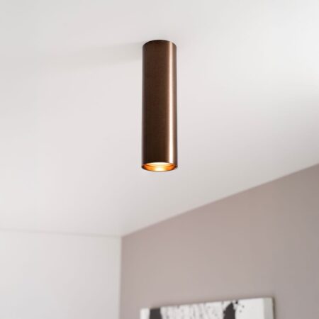 Canopus bronzo m by LUSENZ - Cilindervormige opbouwspot in met geborsteld bronzen coating | LUSENZ