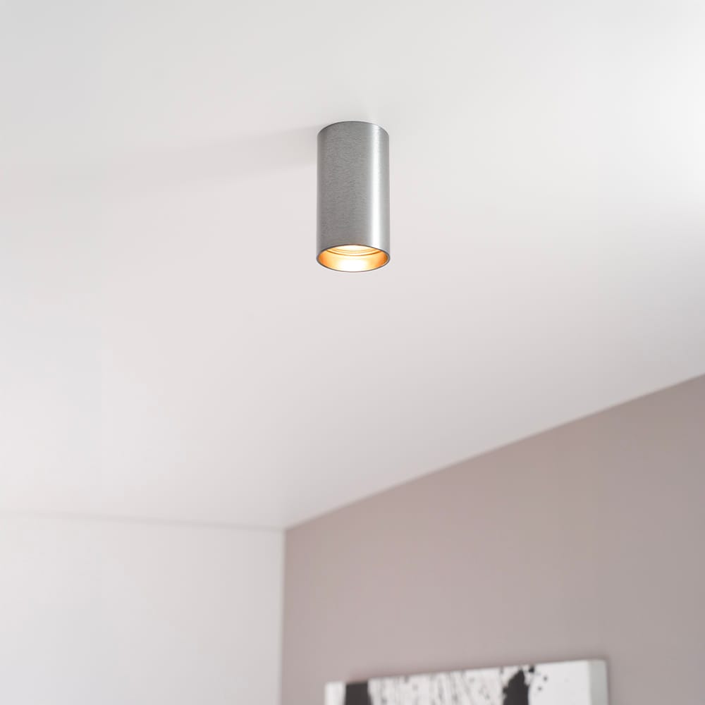 Canopus fero s by LUSENZ - Cilindervormige opbouwspot in geborsteld gunmetal grijs | LUSENZ
