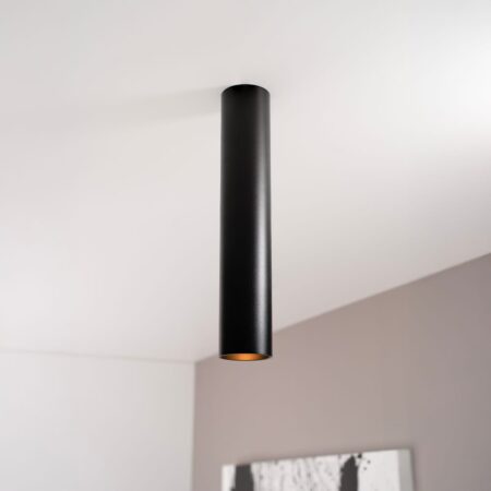 Canopus nero l by LUSENZ - Cilindervormige opbouwspot in met mat zwarte coating | LUSENZ
