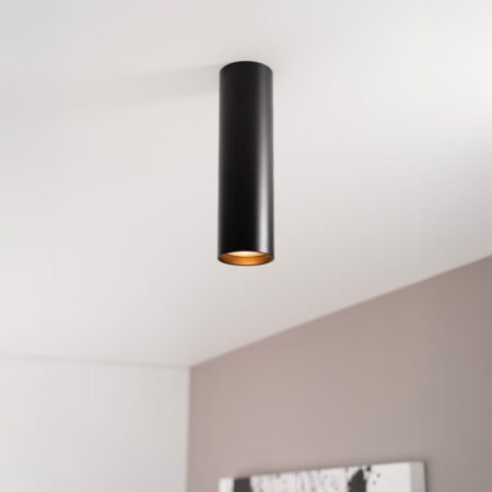 Canopus nero m by LUSENZ - Cilindervormige opbouwspot in met mat zwarte coating | LUSENZ