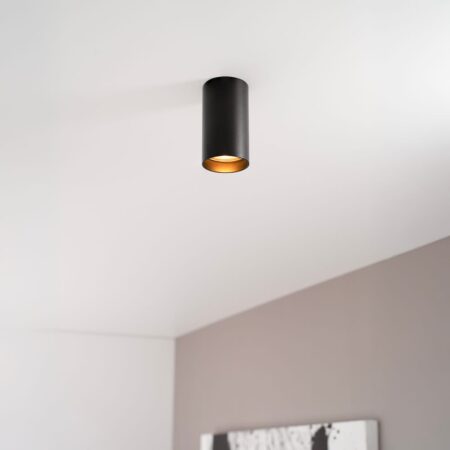 Canopus nero s by LUSENZ - Cilindervormige opbouwspot in met mat zwarte coating | LUSENZ