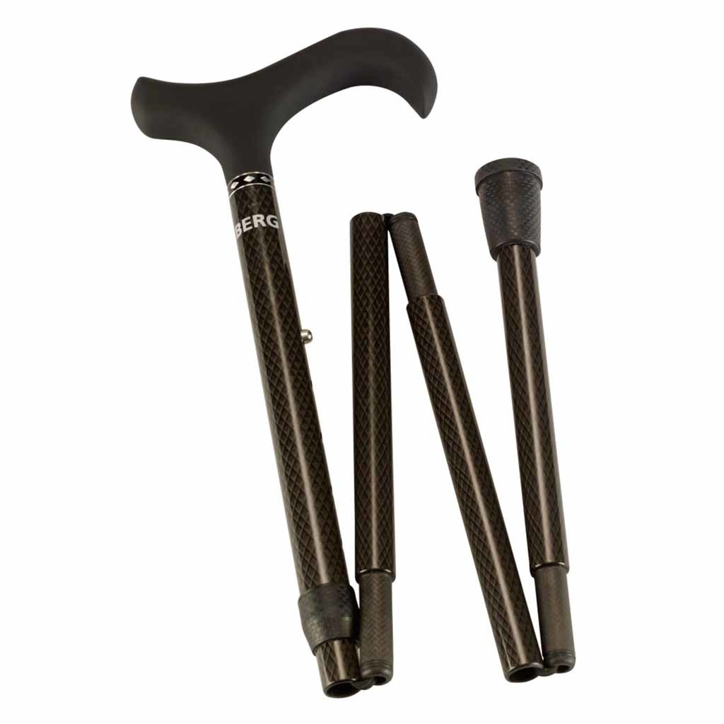 Carbon wandelstok opvouwbaar | In hoogte verstelbaar van 85 - 95 cm | Max. gebruikersgewicht 100 kg | Kleur: Zwart | Universeel | Lichtgewicht | ThuiszorgwinkelXL