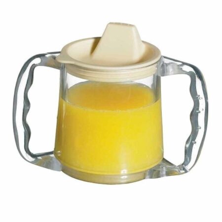 Caring mug - inclusief tuitdeksel | Met 2 handgrepen | Tuitbekers | Inhoud: 300 ml | Drinkbeker transparant | HCAA5710W | ThuiszorgwinkelXL