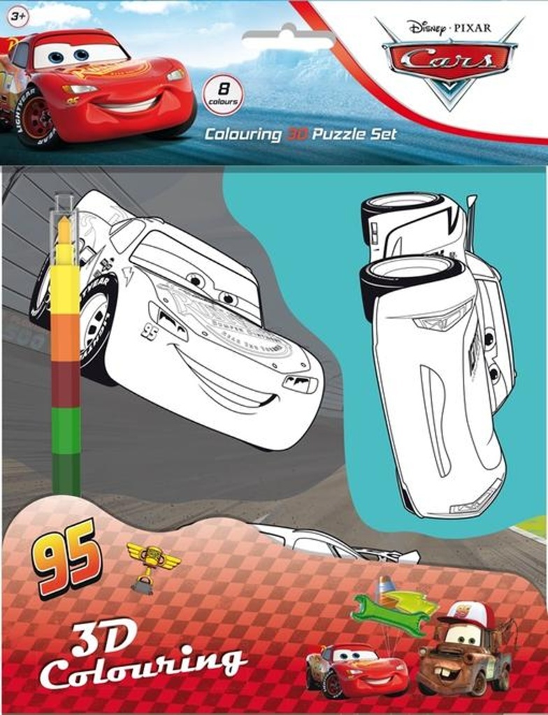 Cars 3D kleuren met 8-kleurige stift | Merkloos