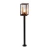 Casey Smart LED sokkellamp - 100cm - 7 Watt 806 lumen - IP65 waterdicht - 1800K - 6500K wit - Warm tot koud wit - Wifi + Bluetooth - Buitenlamp - E27 A60 Filament lichtbron - Zwart - Google Home
