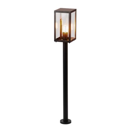 Casey Smart LED sokkellamp - 100cm - 7 Watt 806 lumen - IP65 waterdicht - 1800K - 6500K wit - Warm tot koud wit - Wifi + Bluetooth - Buitenlamp - E27 A60 Filament lichtbron - Zwart - Google Home