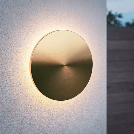 Casper L LED Wandlamp Goud - 2700K warm wit - 19 Watt - Rond - Muurlamp voor binnen en buiten | HOFTRONIC