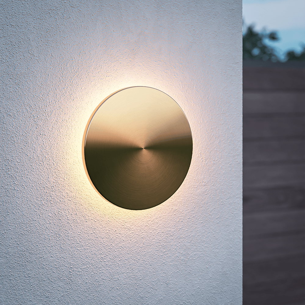 Casper M LED Wandlamp Goud - 2700K warm wit - 11 Watt - Rond - Muurlamp voor binnen en buiten | HOFTRONIC