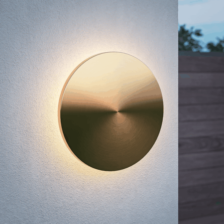 Casper XL LED Wandlamp Goud - 2700K warm wit - 27 Watt - Rond - Muurlamp voor binnen en buiten | HOFTRONIC
