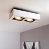 Castor bianco nero II by LUSENZ - Rechthoekige 2-lichts plafondlamp met richtbare spots
