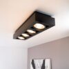 Castor nero IV by LUSENZ - Rechthoekige 4-lichts plafondlamp met richtbare spots en matzwarte coating | LUSENZ