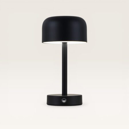 Ceyon - Paddenstoel lamp oplaadbaar Zwart 25 cm - Dressoir lamp - Tafellamp horeca - Dimbaar - Modern design - USB-C - 3000K/4500K/6000K | LUSENZ