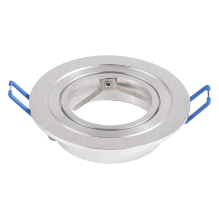 Chandler - LED Inbouwspot - Kantelbaar armatuur - Diameter 90mm - GU10 Fitting incl. lamphouder - Rond - IP20 voor binnen - RVS | HOFTRONIC