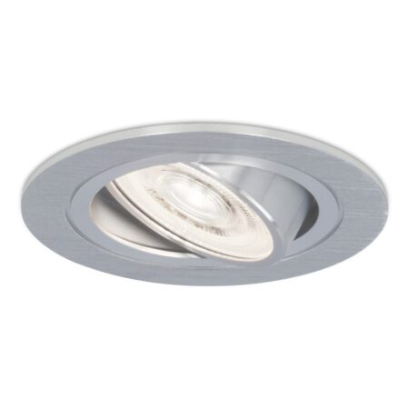 Chandler LED inbouwspot - Extra plat 58mm - GU10 LED Module - 6000K daglicht wit - Dimbaar - Rond - Kantelbaar - IP20 Voor binnen - RVS | HOFTRONIC