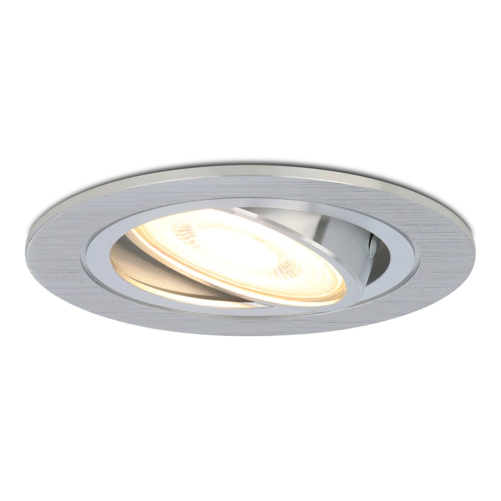 Chandler LED inbouwspot - GU10 4 Watt 345 lumen - 2700K Warm wit - Dimbaar - Rond - Kantelbaar - IP20 Voor binnen - RVS | HOFTRONIC