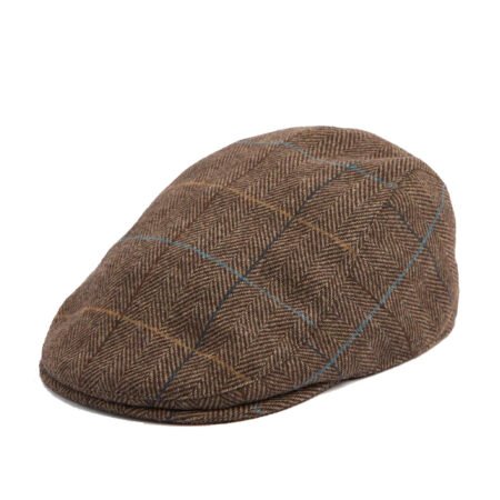 Cheviot Flat Cap Brown Herringbone | Barbour