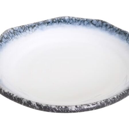 Chinees Porseleinen Bord - Tajimi - Grijs en Wit Marmer Effect - 18 x 3 cm | Tokyo Design Studio