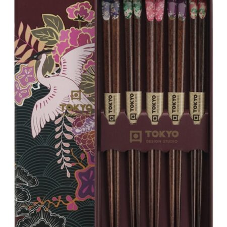 Chopstick-set met Japanse bloemmotieven - Tokyo Design Studio - 5 paar | Tokyo Design Studio