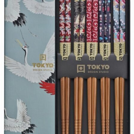 Chopsticks Set Crane - Tokyo Design Studio - 5 stuks met Giftbox | Tokyo Design Studio