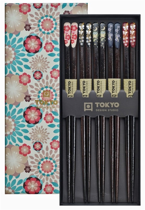 Chopsticks Set Nippon Floral - Tokyo Design Studio - 5 paar | Tokyo Design Studio