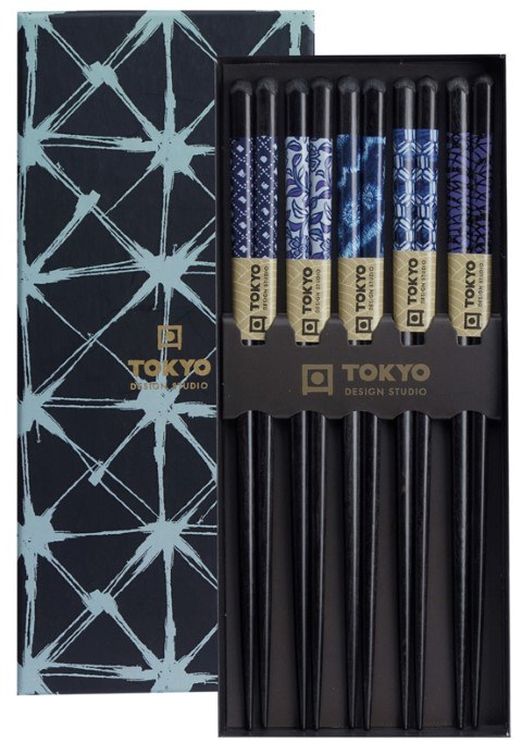 Chopsticks Set - Tokyo Design Studio - Blauwe Gemengde Ontwerpen - 5 paar | Tokyo Design Studio