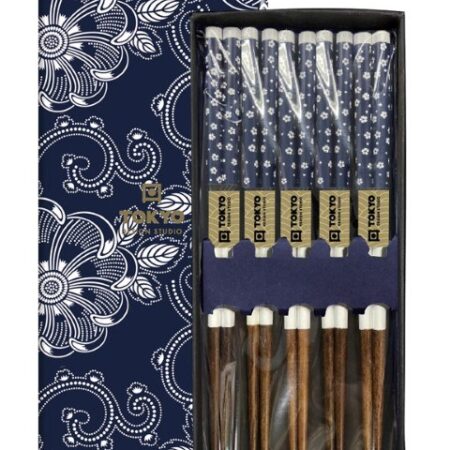 Chopsticks Set - Tokyo Design Studio - Blue Flowers - 5 paar | Tokyo Design Studio