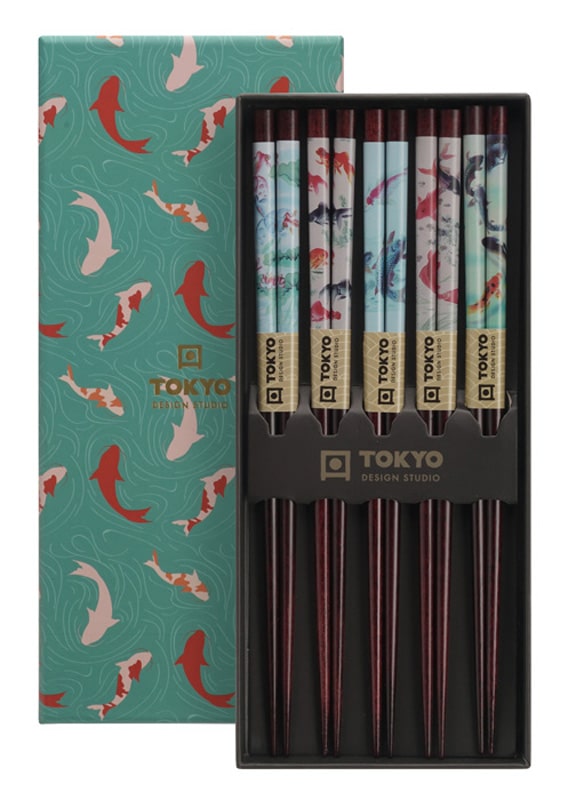 Chopsticks Set - Tokyo Design Studio - Goudvis Decoratie - 5 paar | Tokyo Design Studio