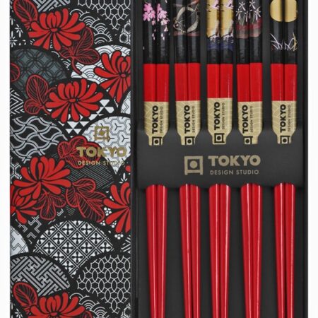 Chopsticks Set - Tokyo Design Studio - Rode Eetstokjes - Set van 5 | Tokyo Design Studio