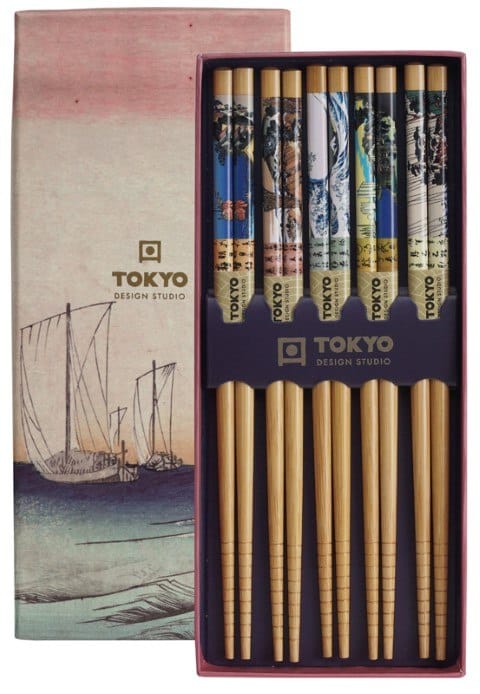Chopsticks Set - Tokyo Design Studio - Woodblock - 5 paar | Tokyo Design Studio