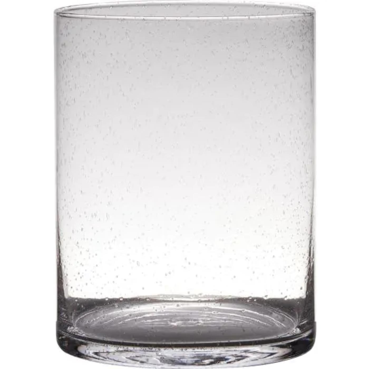 Cilindervaas Soda Bubbles glas Ø19xH25cm | Hakbijl Glass